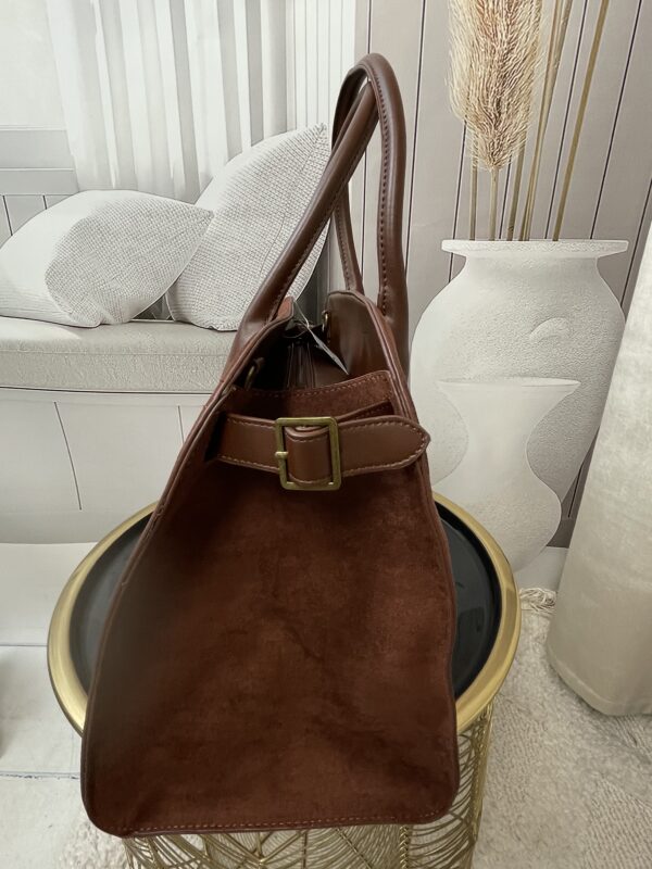 Torebka XL Eko Zamsz Brąz Torebka XL Eko Zamsz Brąz