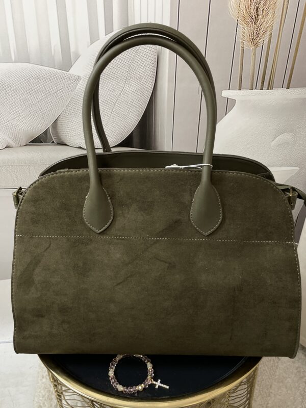 Torebka XL Eko Zamsz Ciemna Oliwka