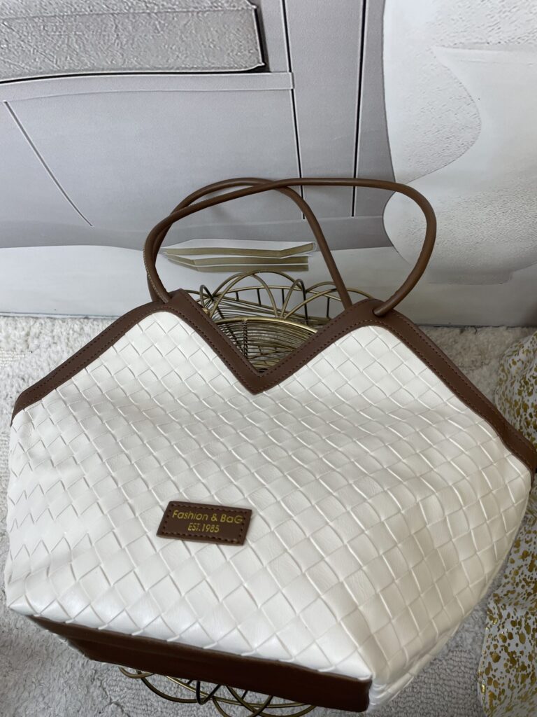 Mała Torebka Pleciona Śmietanka