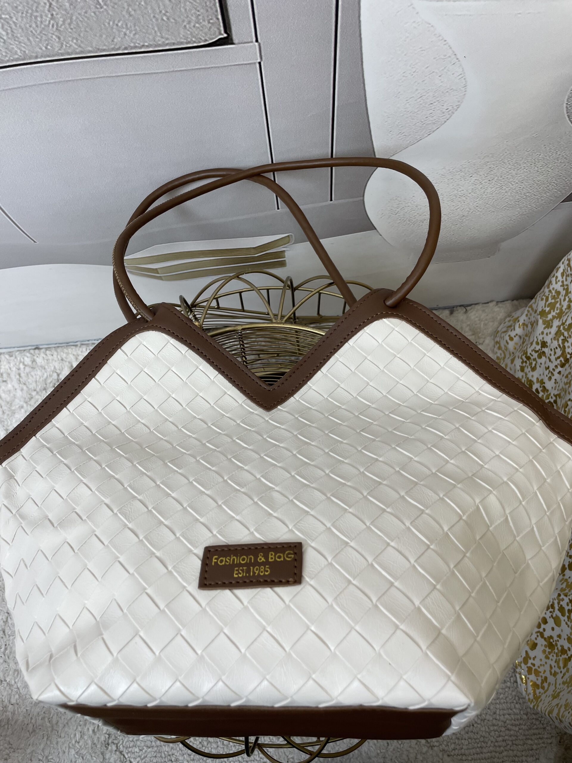 Mała Torebka Pleciona Śmietanka Mała Torebka Pleciona Śmietanka