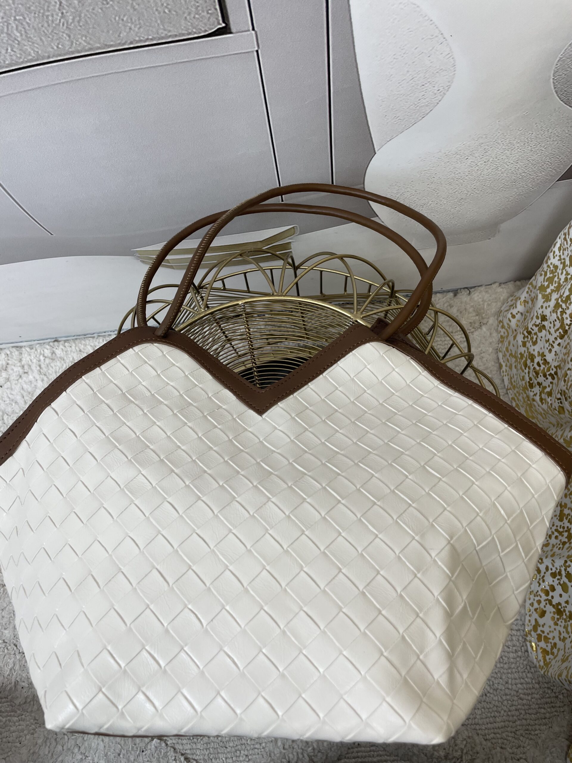 Mała Torebka Pleciona Śmietanka Mała Torebka Pleciona Śmietanka