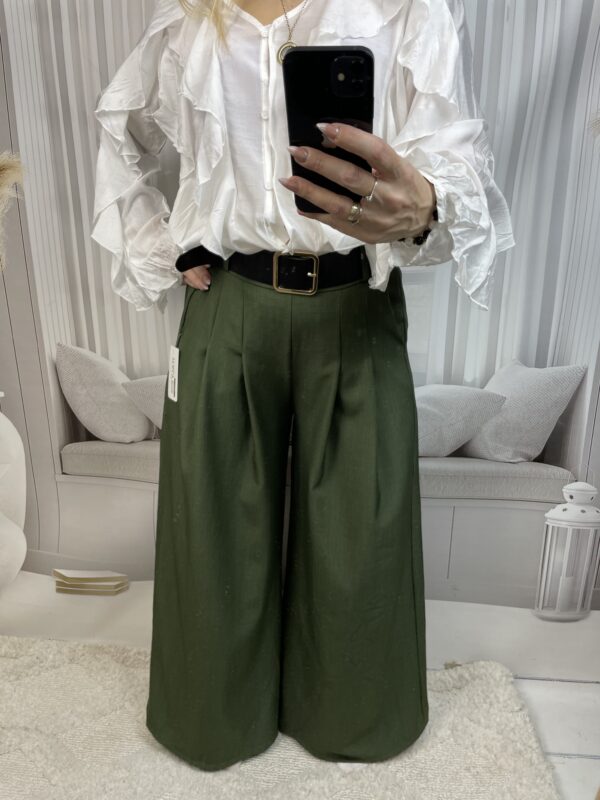 Spodnie Szwedy z Paskiem Oliwka