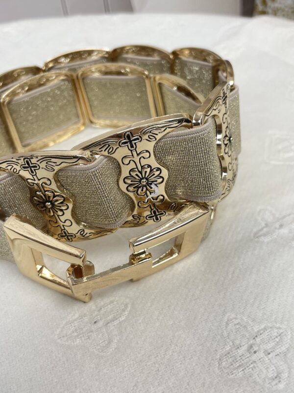 Ozdobny Pasek CHERI na Gumie Złoty