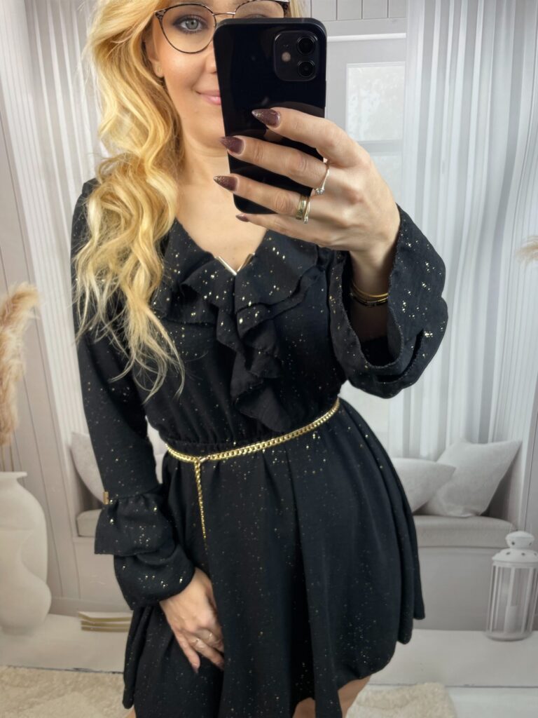 Sukienka Mini BIBIONE Czarna Sukienka Mini BIBIONE Czarna