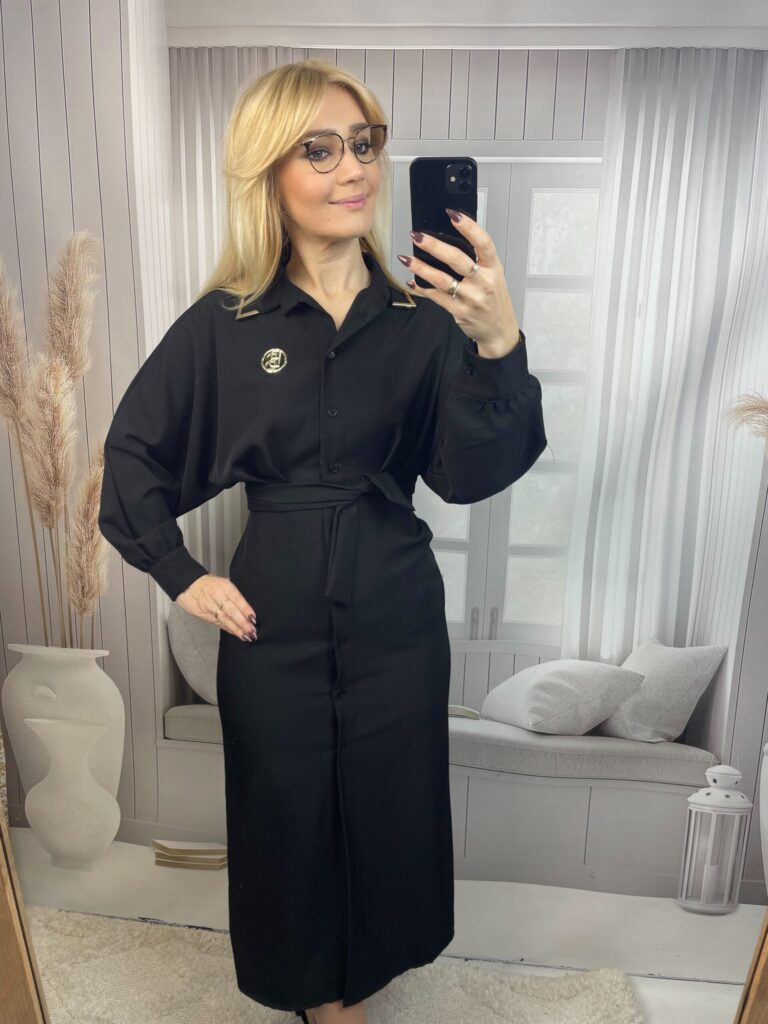 Sukienka BIBIONE Koszulowa Taliowana