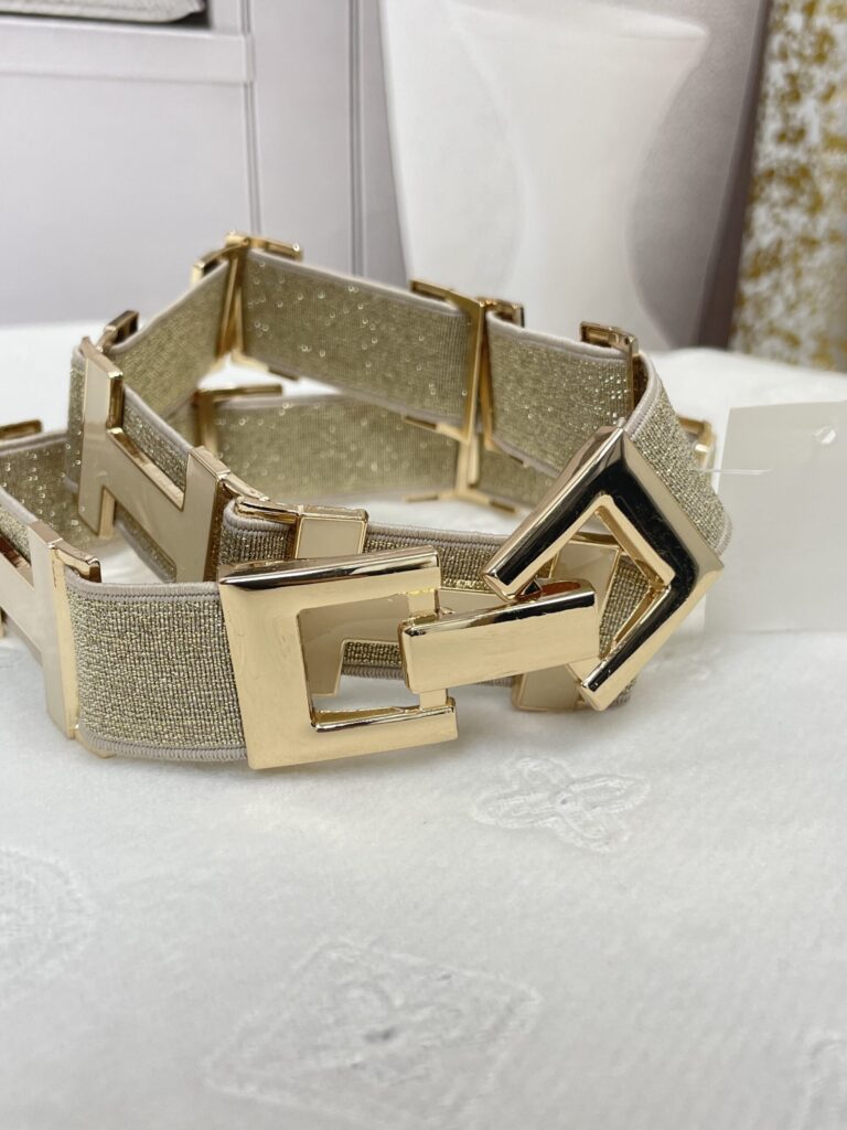 Ozdobny Pasek Hermi na Gumie Złoty