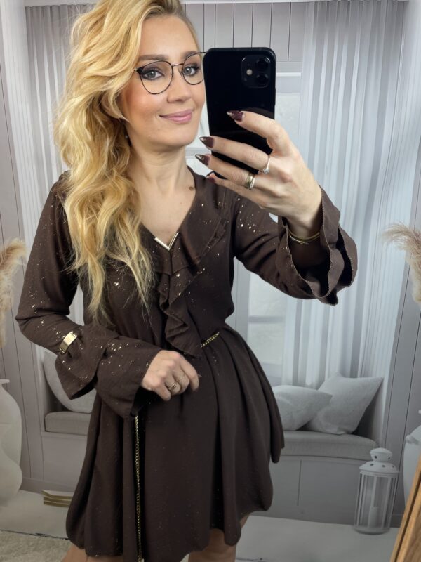 Sukienka Mini BIBIONE Czekolada Sukienka Mini BIBIONE Czekolada