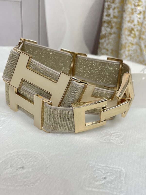 Ozdobny Pasek Hermi na Gumie Złoty