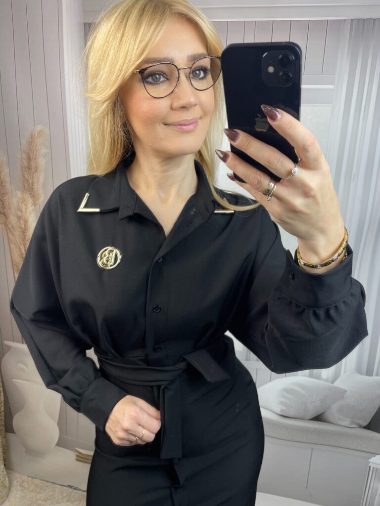 Sukienka BIBIONE Koszulowa Taliowana