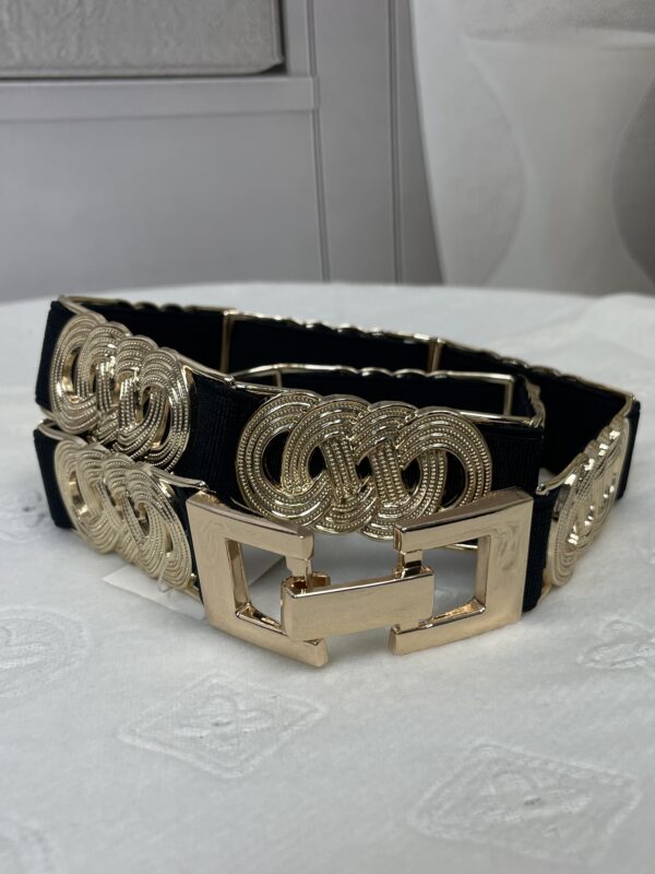 Ozdobny Pasek Goti na Gumie Czarny