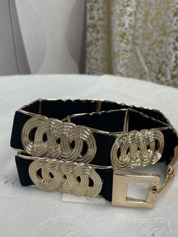 Ozdobny Pasek Goti na Gumie Czarny