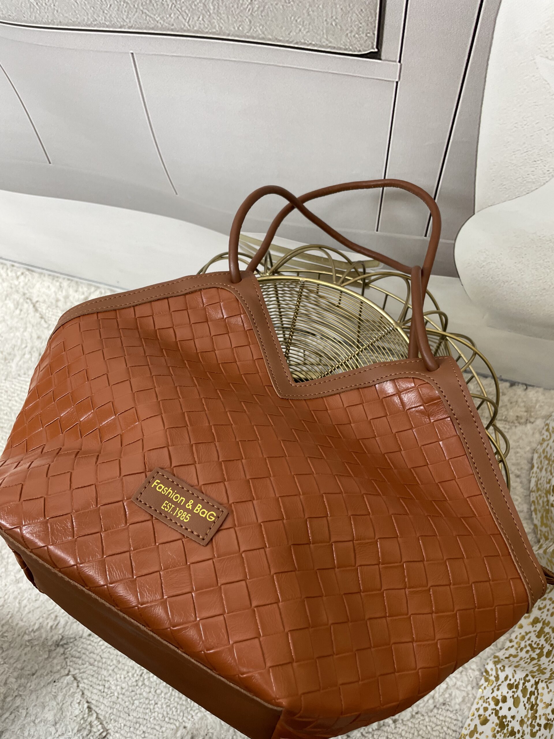 Mała Torebka Pleciona Ruda Mała Torebka Pleciona Ruda