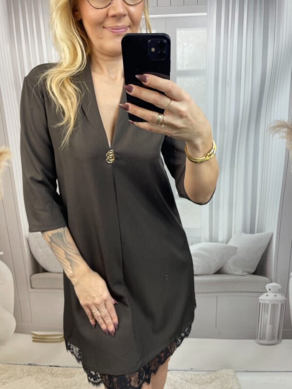 Sukienka Mini o Kroju Litery A Czekolada Sukienka Mini o Kroju Litery A Czekolada