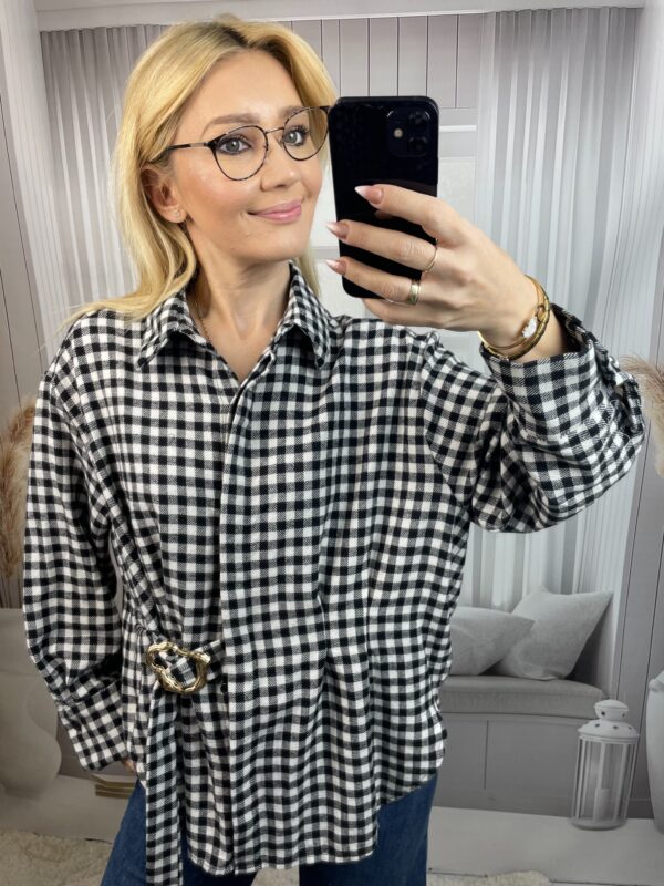 Koszula Taliowana w Kratę Brąz-Bordo (Kopia)