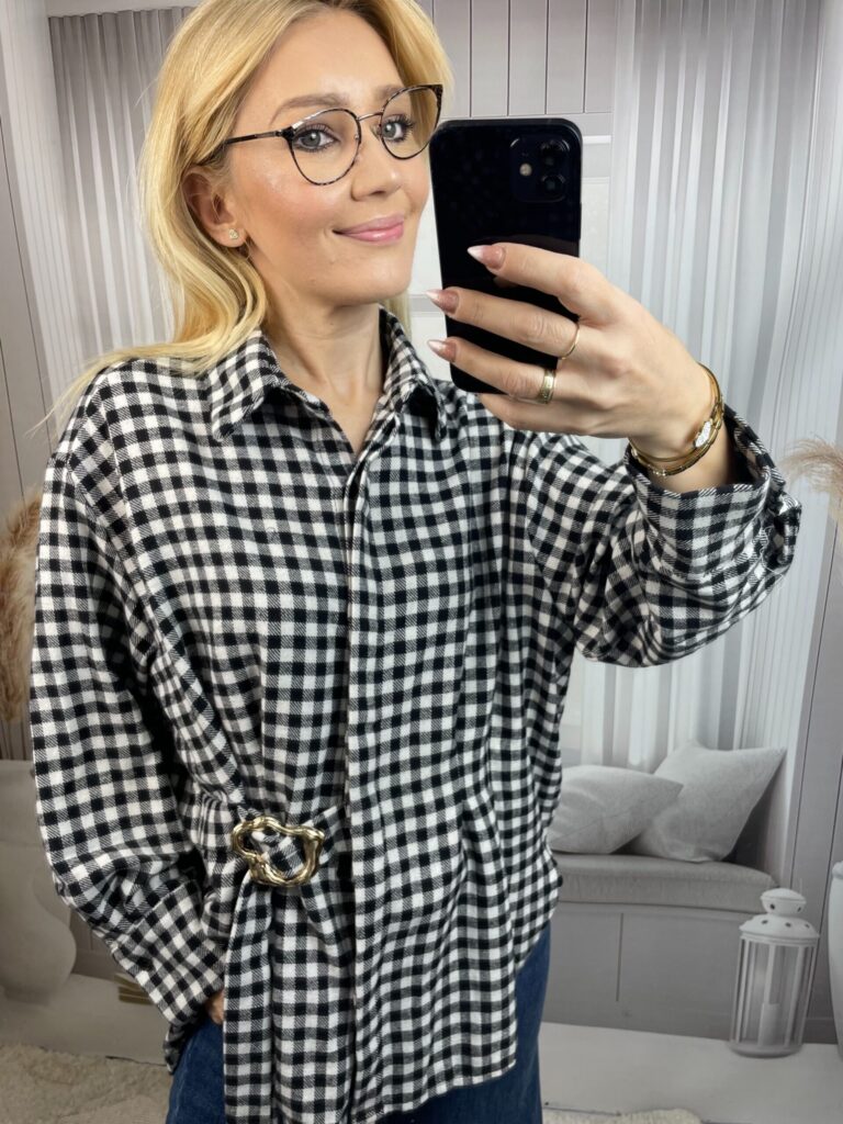 Koszula Taliowana w Kratę Brąz-Bordo (Kopia) Koszula Taliowana w Kratę Brąz-Bordo (Kopia)