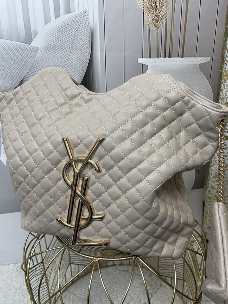 Torebka Pikowana z Logowaniem Beż