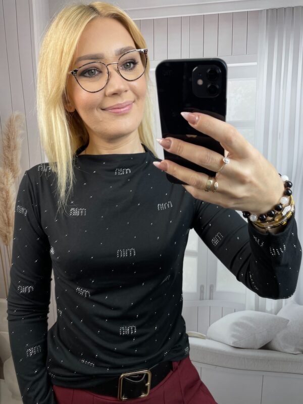 Półgolf z Cyrkoniami MIN MIN Czerń