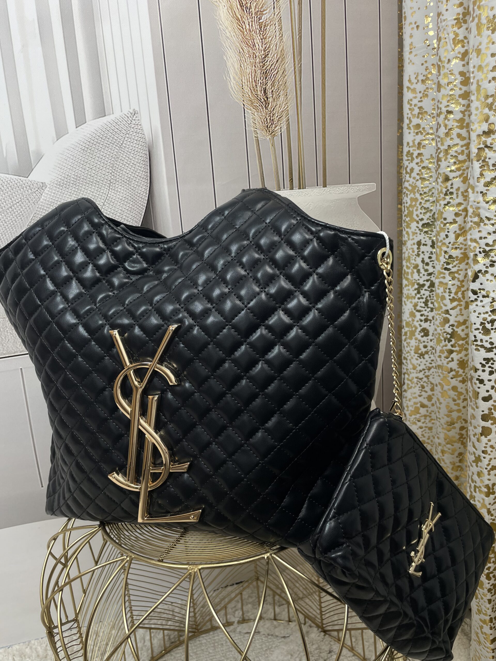 Torebka Pikowana z Logowaniem Czarna - obrazek 2