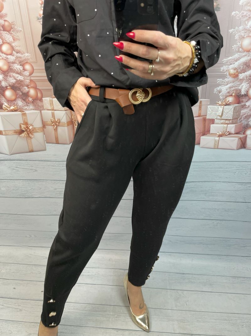 Spodnie Punto-Milano Czarne - obrazek 3