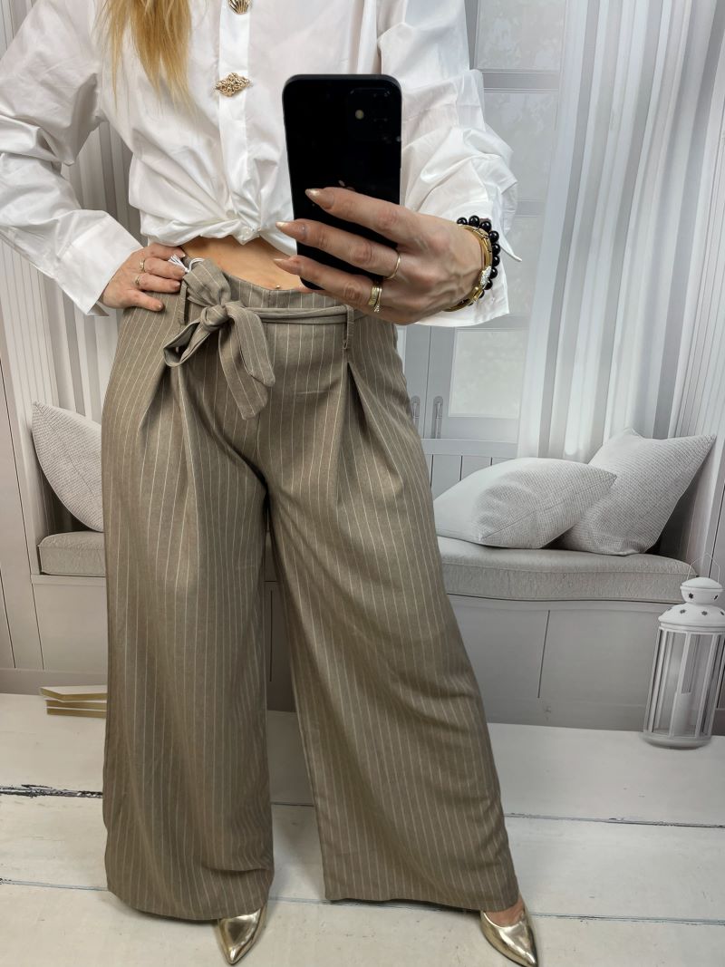 Klasyczne Szwedy w Paski - Ciemny Beż Klasyczne Szwedy w Paski - Ciemny Beż