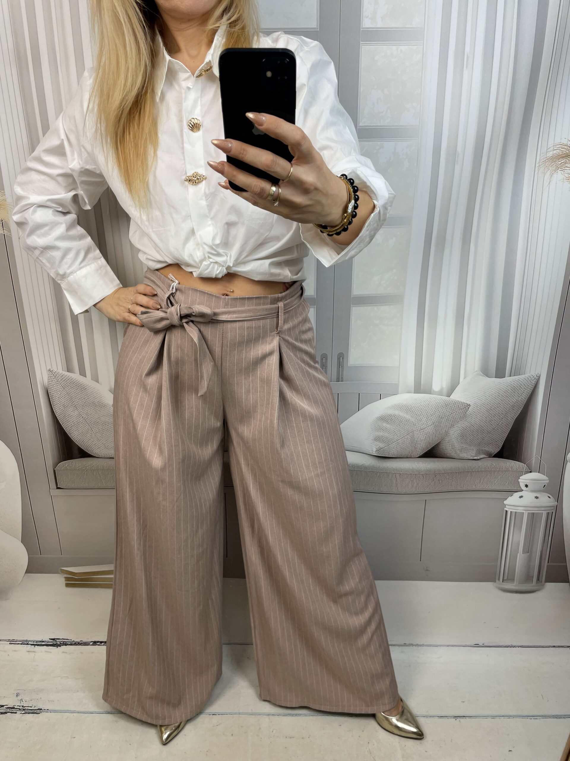 Klasyczne Szwedy w Paski - Pudrowy Róż Klasyczne Szwedy w Paski - Pudrowy Róż