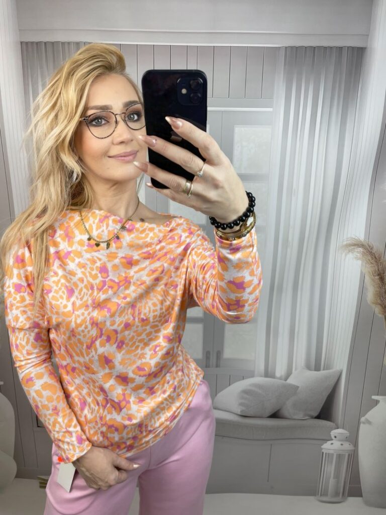 Bluzka Panterka Pomarańcz z Różem Bluzka Panterka Pomarańcz z Różem