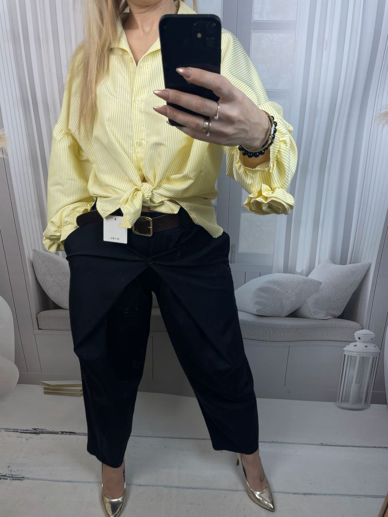 Spodnie Baloony z Zapięciem - Czarne Spodnie Baloony z Zapięciem - Czarne