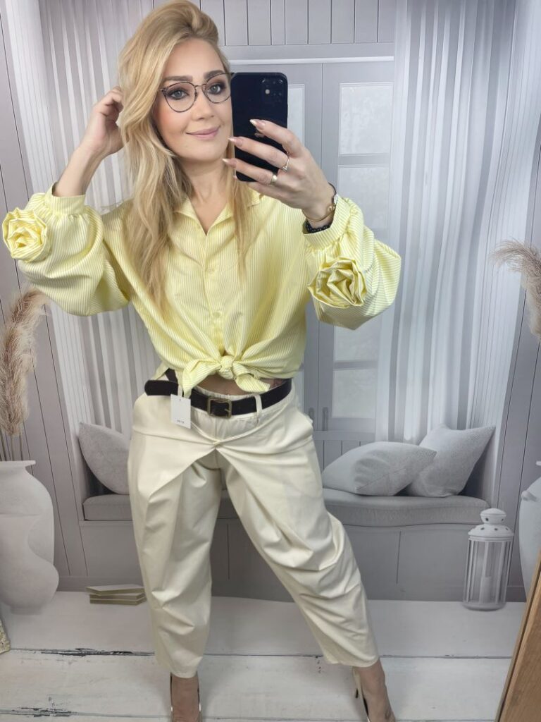 Spodnie Baloony z Zapięciem - Kremowe