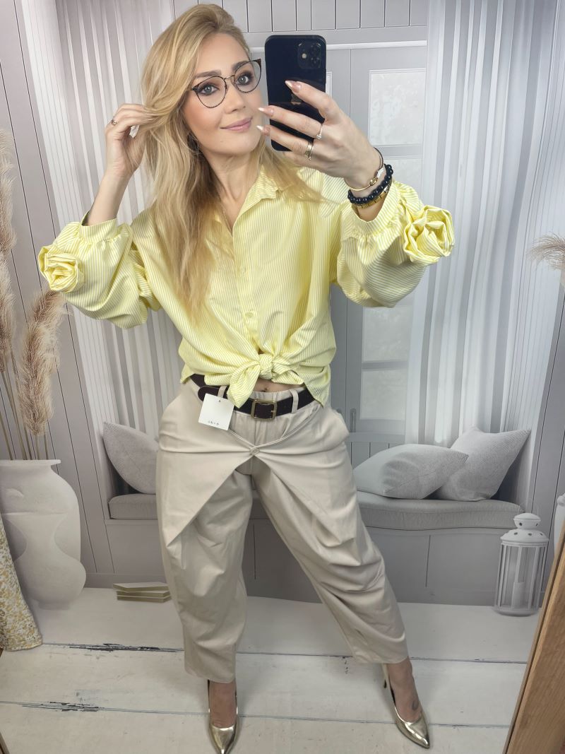 Spodnie Baloony z Zapięciem - Jasny Beż Spodnie Baloony z Zapięciem - Jasny Beż