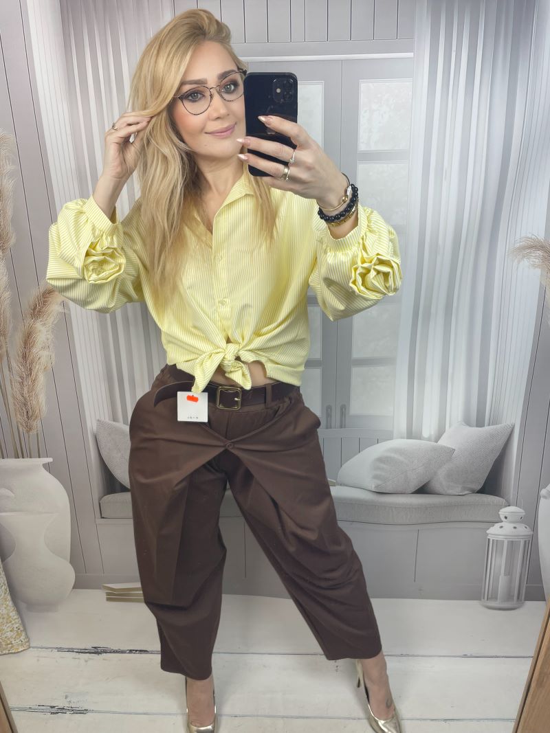 Spodnie Baloony z Zapięciem - Czekolada Spodnie Baloony z Zapięciem - Czekolada