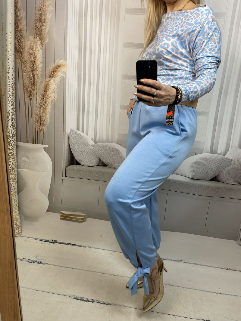 Spodnie Punto-Milano z Wiązaniem Błękit Spodnie Punto-Milano z Wiązaniem Błękit