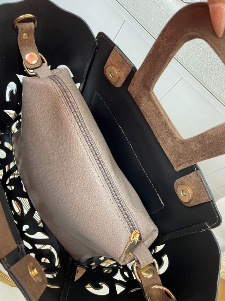 Torebka Ażurowa Brąz z Środkiem Fango