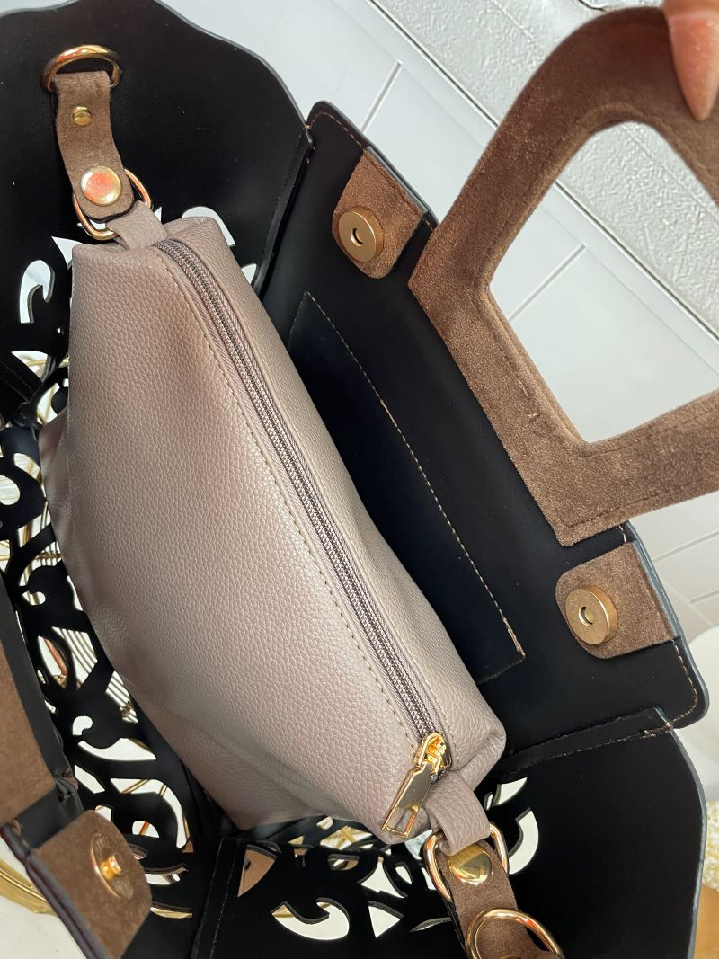 Torebka Ażurowa Brąz z Środkiem Fango Torebka Ażurowa Brąz z Środkiem Fango