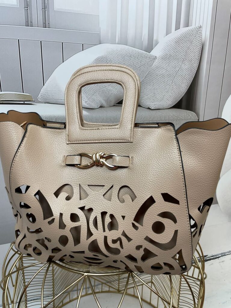 Torebka Ażurowa Beż z Środkiem Beżowym