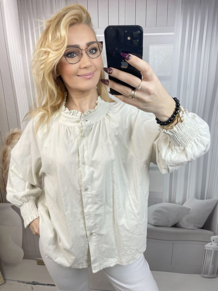 Koszula Sztruksowa 100 % Bawełna - Jasny Beż