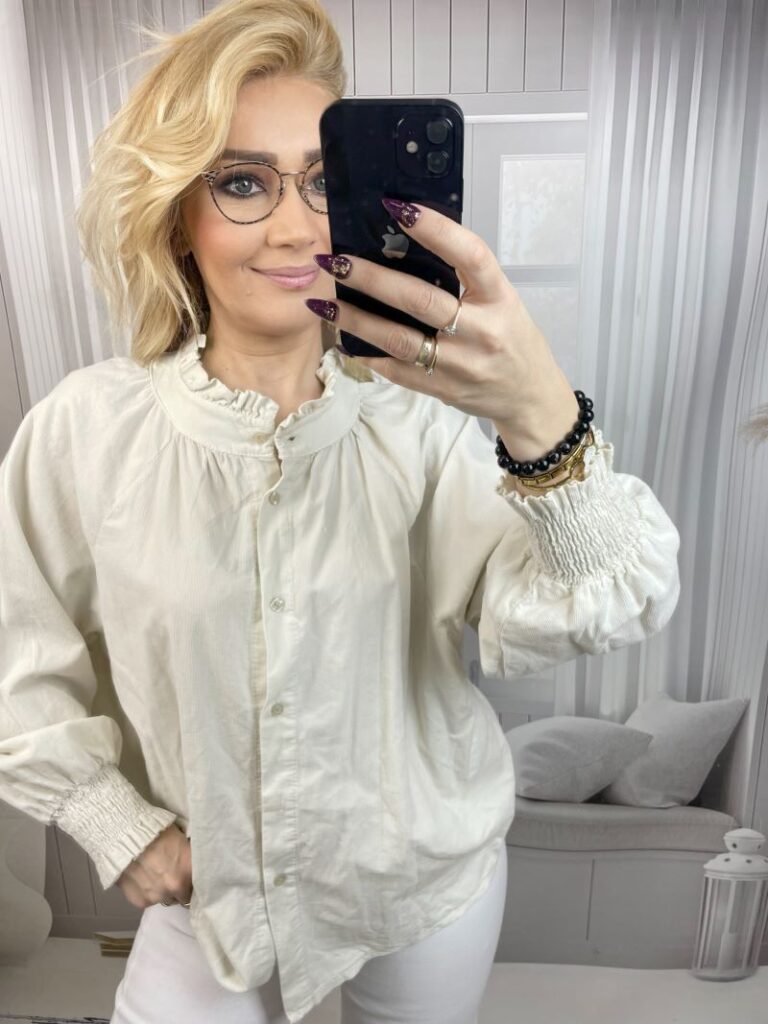 Koszula Sztruksowa 100 % Bawełna - Jasny Beż