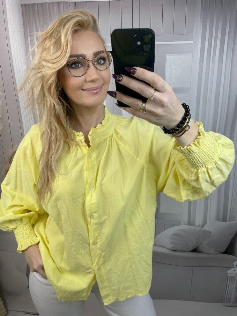 Koszula Sztruksowa 100 % Bawełna - Żółta