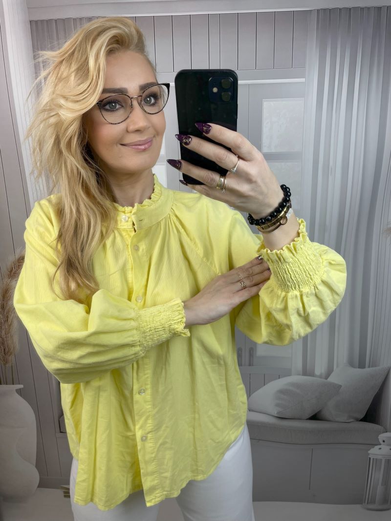 Koszula Sztruksowa 100 % Bawełna - Żółta Koszula Sztruksowa 100 % Bawełna - Żółta