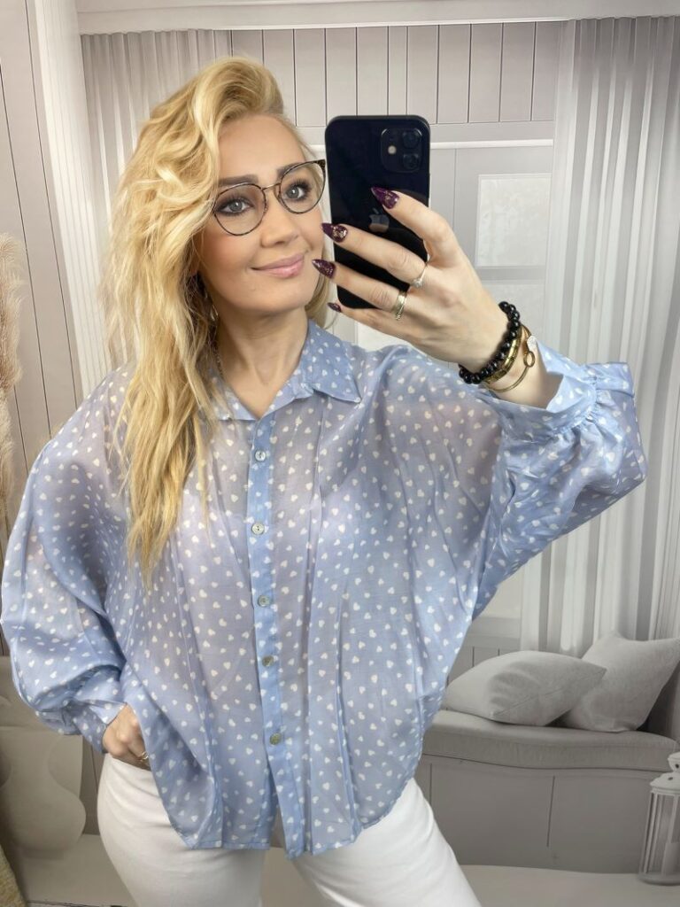 Koszula w Serca - Błękit