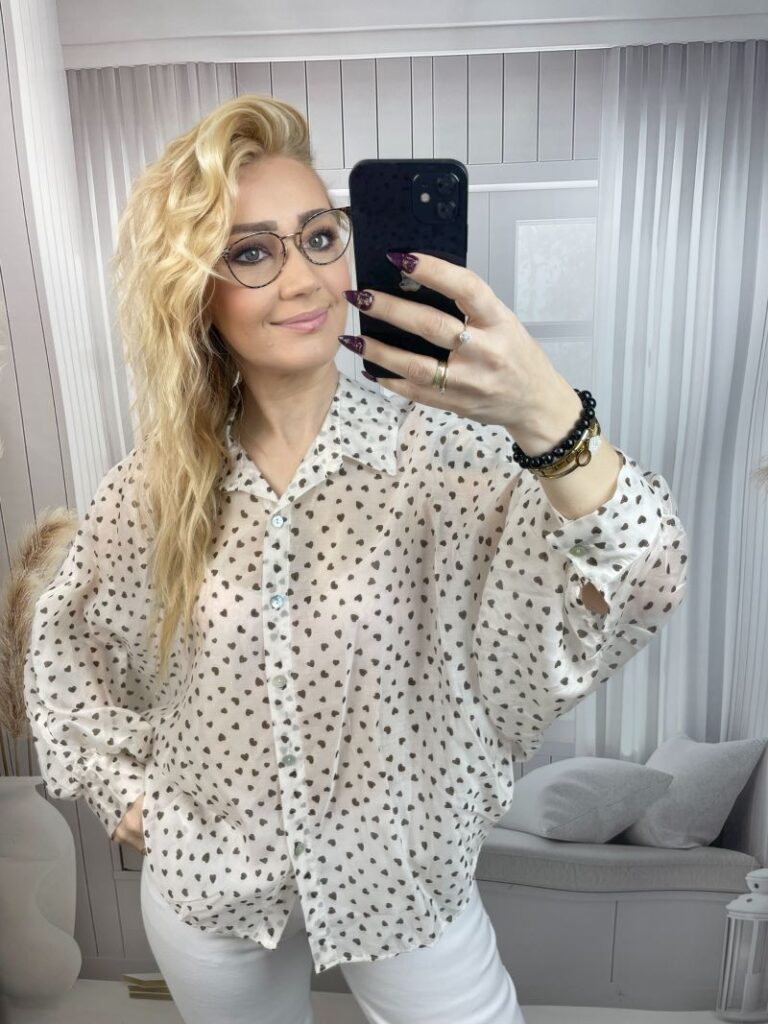 Koszula w Serca - Beż