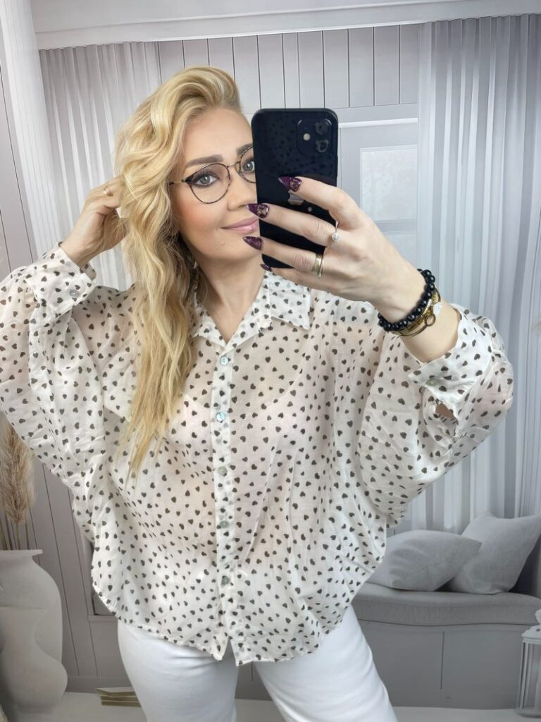 Koszula w Serca - Beż