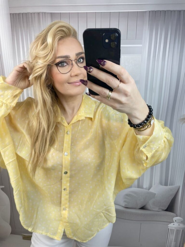 Koszula w Serca - Żółta