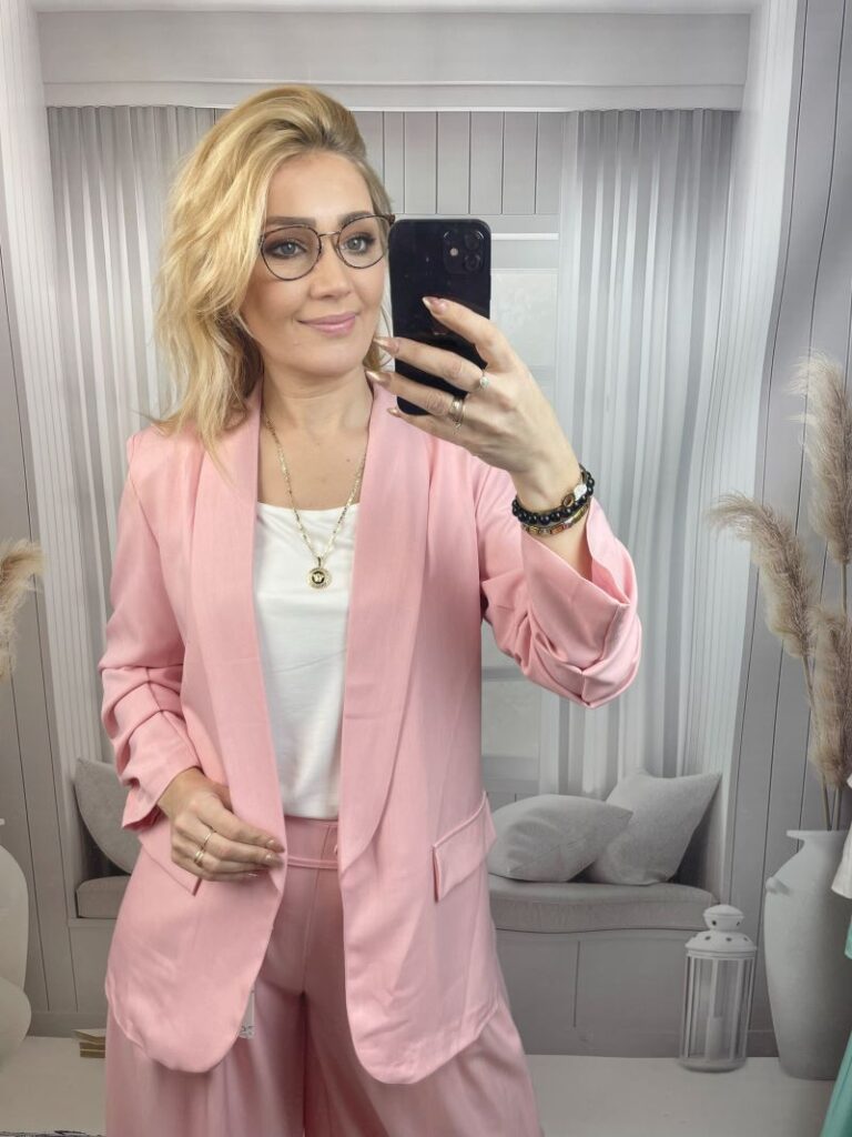 Marynarka Oversize - Pudrowy Róż