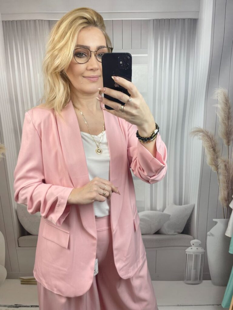 Marynarka Oversize - Pudrowy Róż