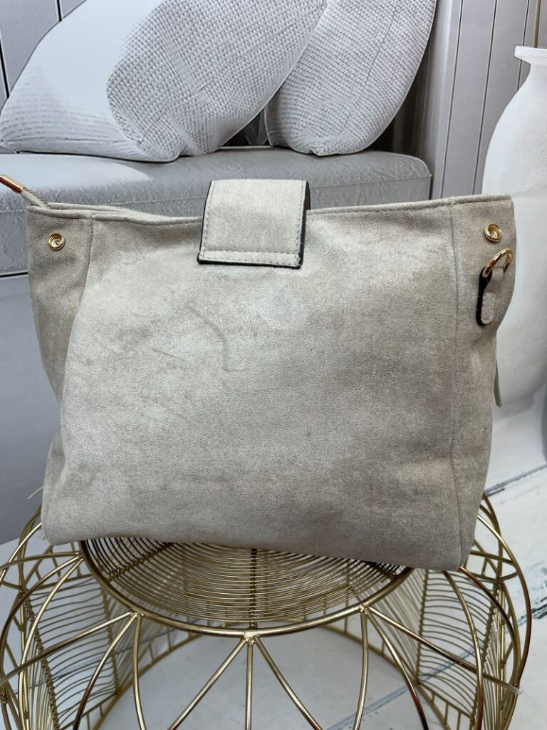 Torebka z Eko Zamszu z Frędzlami Jasny Beż