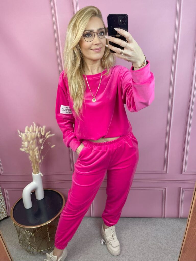 Dres Welurowy - Fuksja