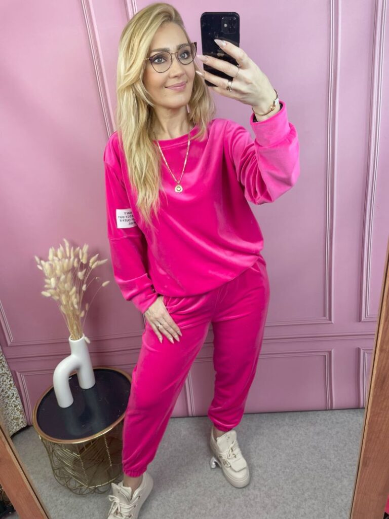 Dres Welurowy - Fuksja