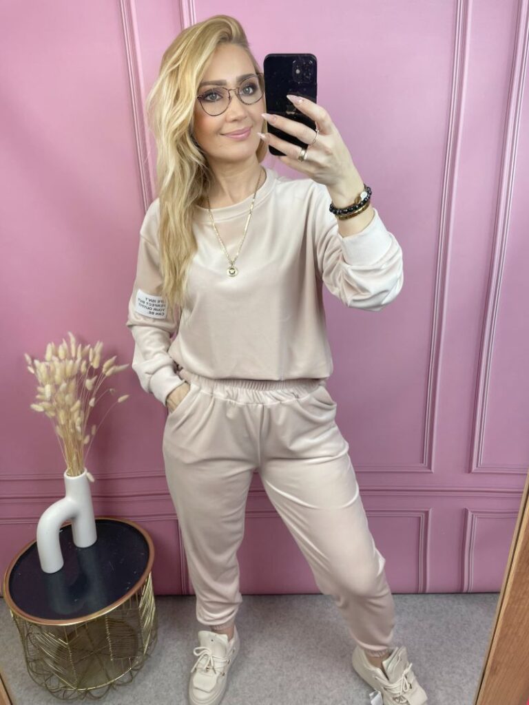 Dres Welurowy - Beż