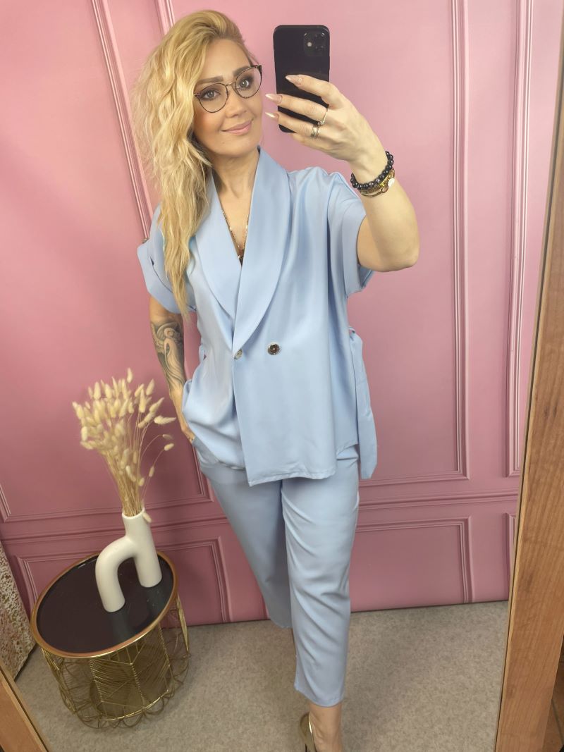 Komplet Kamizelka z Cygaretkami - Błękit Komplet Kamizelka z Cygaretkami - Błękit