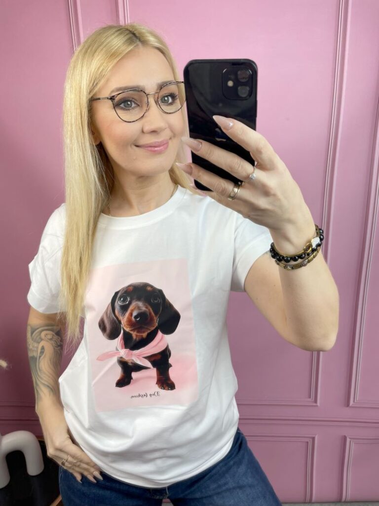 Koszulka Dog - Pudrowy Róż